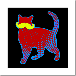 Trendy Mustache Cat Posters and Art